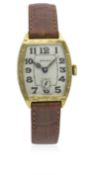 A GENTLEMAN'S 18K SOLID GOLD ROLEX WRIST WATCH CIRCA 1930s D: Silver dial with luminous Arabic