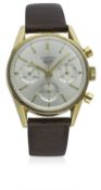 A RARE GENTLEMAN'S GOLD PLATED HEUER CARRERA CHRONOGRAPH WRIST WATCH CIRCA 1965, REF. 2448S D: