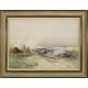 Frank McKelvey RHA RUA (1895-1974) BURNING SEAWEED FOR KELP, ANTRIM COAST watercolour signed lower - Image 2 of 2