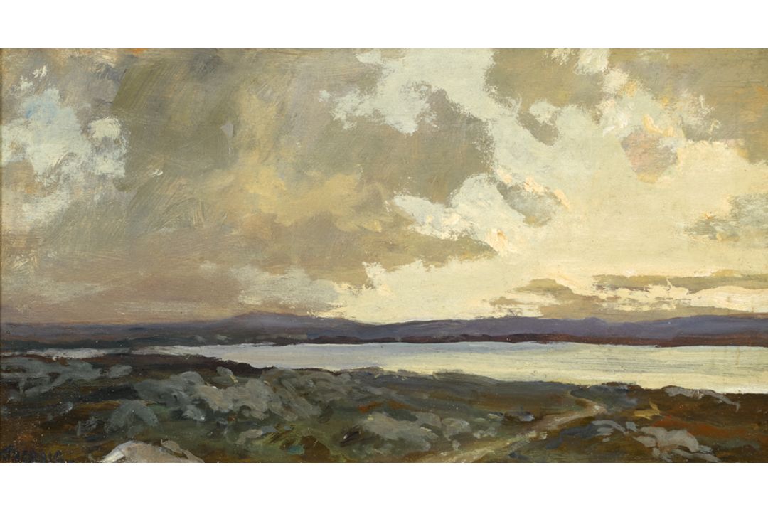 James Humbert Craig RHA RUA (1877-1944) EVENING, DONEGAL oil on panel signed lower left; with - Image 1 of 2