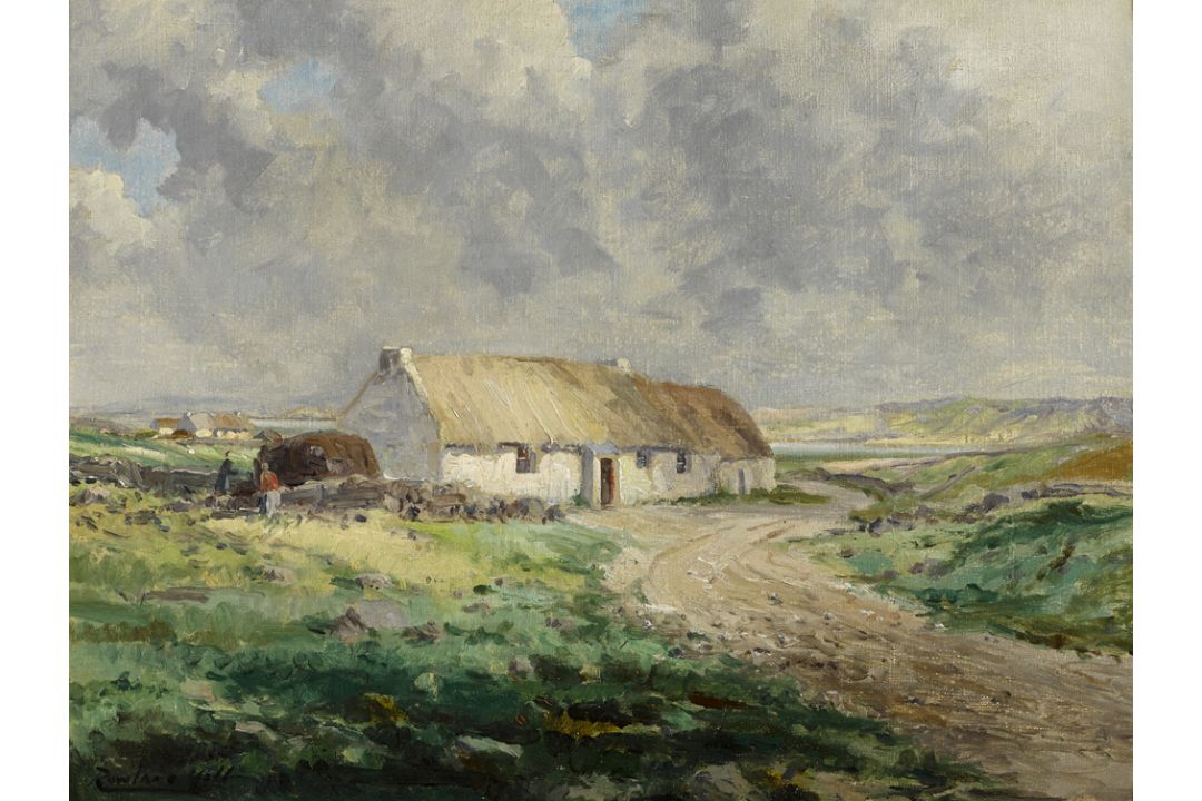 Rowland Hill ARUA (1915-1979) SHOWERY DAY, BLOODY FORELAND, COUNTY DONEGAL oil on canvas laid on - Image 1 of 2