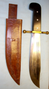 WW2 U.S. Kinfolks V-44 Combat / Survival Bowie Knife & Scabbard