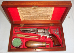 ORIGINAL ALL MATCHING NUMBERS INCLUDING CYLINDER, 1853, Cased, Ornately Factory Engraved Colt.31 Cal