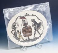 Ovaler Scherenschnitt, wohl 20er Jahre, galanter Herr mit Dame u. Page. Ca. 22 x 28 cm. Oval
