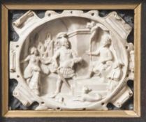 Steinschnitzerei (wohl 18. Jahrhundert), Kindermord in Bethlehem, Speckstein, geschnitzteu.