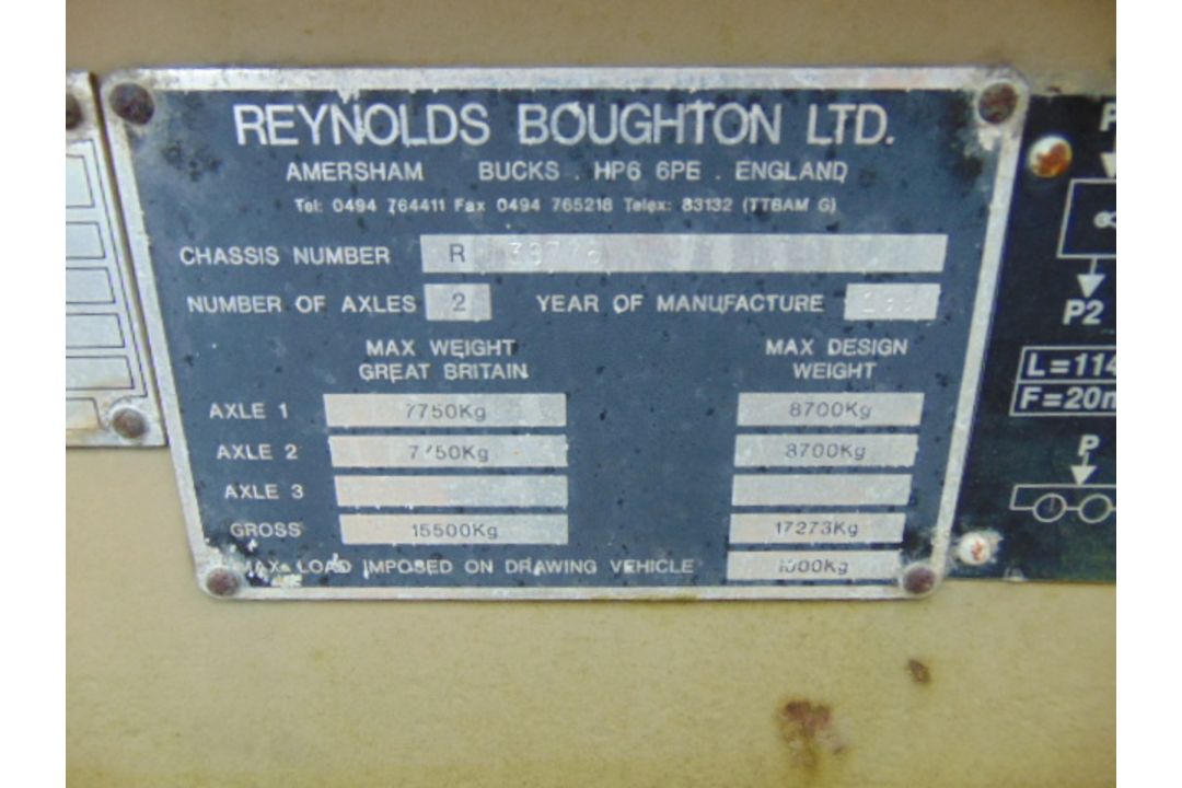 Reynolds Boughton MLRS 10.5 TON twin axle Skeletal Drops Trailer - Image 4 of 8