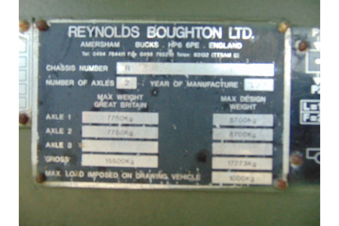 Reynolds Boughton MLRS 10.5 TON twin axle Skeletal Drops Trailer - Image 3 of 6