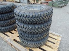 4 x Michelin XZL 7.50 R16 Tyres complete with tyre studs and Wolf Rims