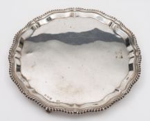 An Elizabeth II silver salver, maker Deakin & Francis Ltd, Birmingham, 1973: with gadrooned border,