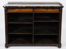 A William IV rosewood open bookcase:,