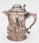 A George II silver and later adapted lidded jug, maker Gabriel Sleath, London,