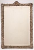 An Edward VII rectangular silver mounted dressing mirror, maker John & William Deakin, Chester,
