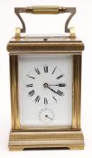 An Anglaise French Victorian grande-sonnerie carriage clock: the eight-day duration movement having