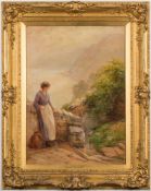Ernest Walbourne [1872-1927] Above the Bay, Clovelly:- signed bottom right oil on board 55 x 39cm.