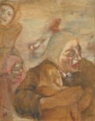 * Jim Gilbert [1933-1995]- Kids Coming out of School:- signed with initials bottom left inscribed