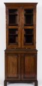 An 18th Century and later 'red walnut' bookcase:, of small size,