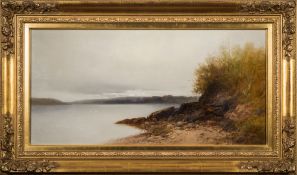 Frederick John Widgery [1861-1942]- On The Dart Estuary near Dittisham: - signed oil on canvas 36