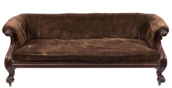 A Victorian carved mahogany settee:,