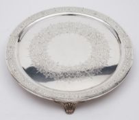 A Victorian silver salver, maker Richard Martin & Ebenezer Hall, London,