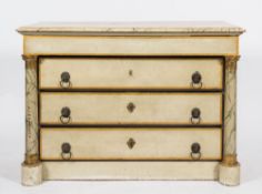 A 19th Century French later decorated rectangular commode:,