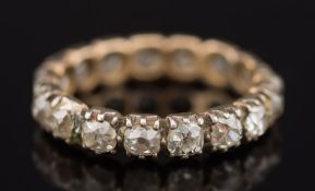 A 19th century-style diamond eternity ring: with seventeen round old brilliant-cut diamonds