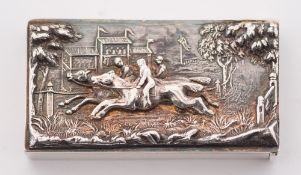 A Victorian silver vesta, maker William Neale & Son, Sheffield, 1898: of rectangular outline,