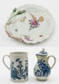A Worcester blue and white mug,