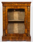 A Victorian walnut, inlaid and gilt metal mounted pier cabinet:,