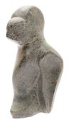 Sven Berlin (1911-1999) A carved hardstone sculpture of a puffin: some damage, 23cm. high.