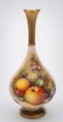 A Royal Worcester porcelain vase: of tear drop form,