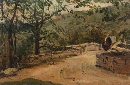 Frederick Waters Watts [1800-1870]- 'Ashburton', horse and cart crossing a bridge,
