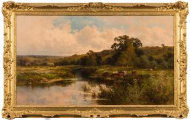 Henry H Parker [1858-1930]- Cattle watering,