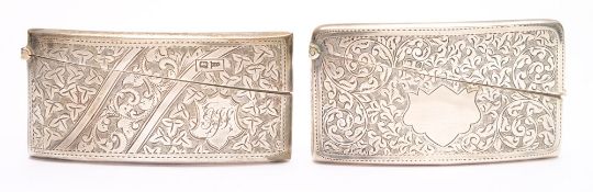 An Edward VII silver card case, maker Walker & Hall, Sheffield,