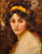 * Gertrude des Clayes [1879-1949]- Portrait of a young woman:- bust-length with a band in her