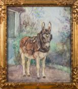 * Alice des Clayes [1890-1968]- Study of a donkey: signed bottom right watercolour 22 x 19cm.