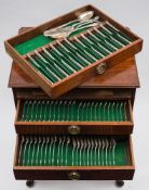 A Victorian silver Kings pattern flatware service, maker Charles Boyton II, London,