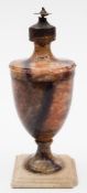 An early 19th century Derbyshire Blue John urn: of neo-classical form,