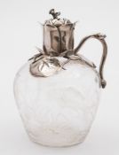 A Victorian cut glass and silver mounted jug, maker's mark worn possibly EHS Edward H Stockwell,