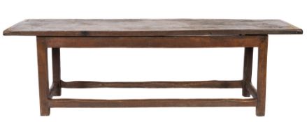 An 18th Century oak refectory dining table:,