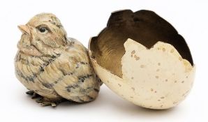 An Austrian cold painted bronze of a newly hatched chick: stamped Geschutz, 9cm. wide.
