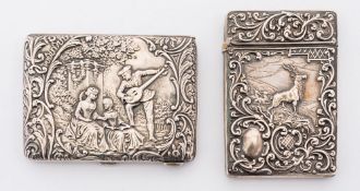 An Edward VII silver card case, maker Henry Matthews, Birmingham,