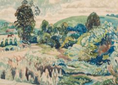 * Claude Flight [1881-1955]- A lane through a landscape, trees,