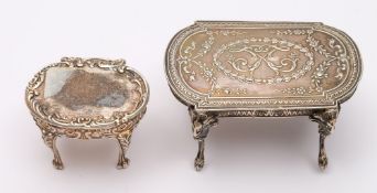 A Continental silver miniature occasional table,