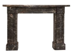 A Victorian grey variegated marble fire surround:,