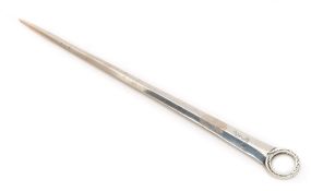 A George III silver meat skewer, maker George Smith III, London, 1780: crested, 33cm. long, 3.35ozs.