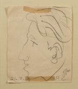 * Augustus John [1878-1961]- A portrait head study of a man:- signed John bottom right,