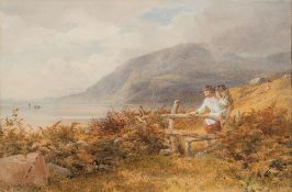 John Henry Mole [1814-1886]- Fisherfolk on a beach near Barmouth, North Wales,