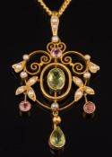 A 15ct gold, peridot,