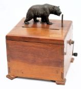 A late 19th/early 20th century German cigar box and novelty lighter:,