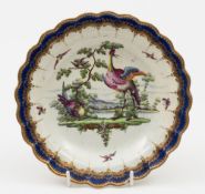 A Worcester dessert plate: with scalloped edge,